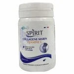 Flacon blanc Spirit Collagène marin vitamine C, schéma d'articulation du genou