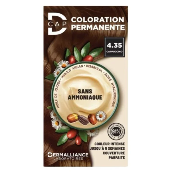 Étui D-Cap coloration permanente 4.35 cappuccino sans ammoniaque, chevelure cappuccino