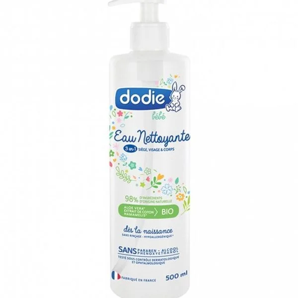 Dodie Eau Nettoyante 3 en 1 Flacon Pompe 500 ml