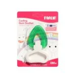 Anneau de dentition Farlin vert avec poignée blanche sous blister rose