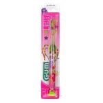 Brosse à dents enfant GUM rose à motifs monstres sous blister