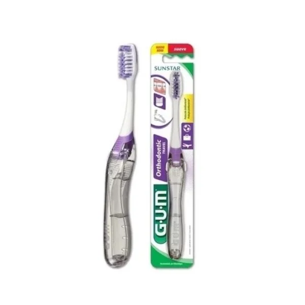 GUM Orthodontic Travel Brosse à Dents Pliable Souple 125