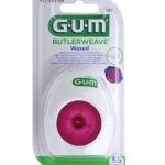 Dévidoir GUM Butlerweave fil dentaire ciré 55 m, bobine rose sous blister