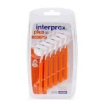 Blister orange de six brossettes interdentaires Interprox Plus Super Micro