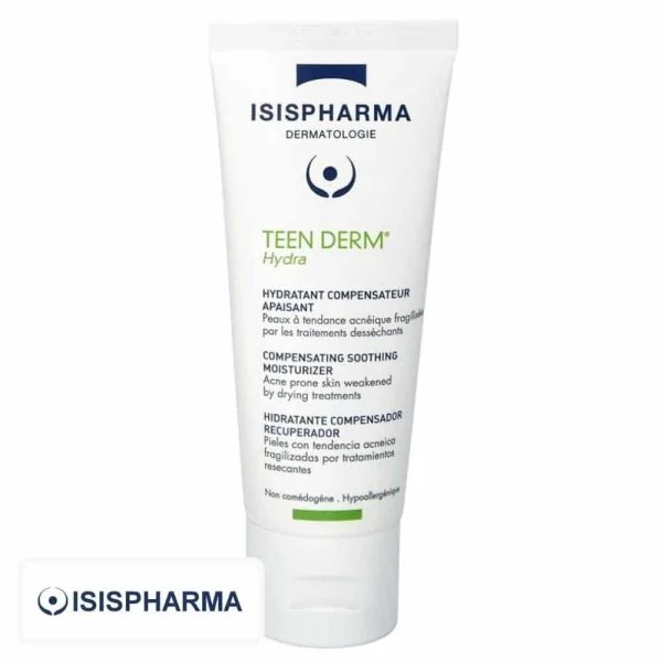 Tube blanc Isispharma Teen Derm Hydra hydratant compensateur apaisant visage