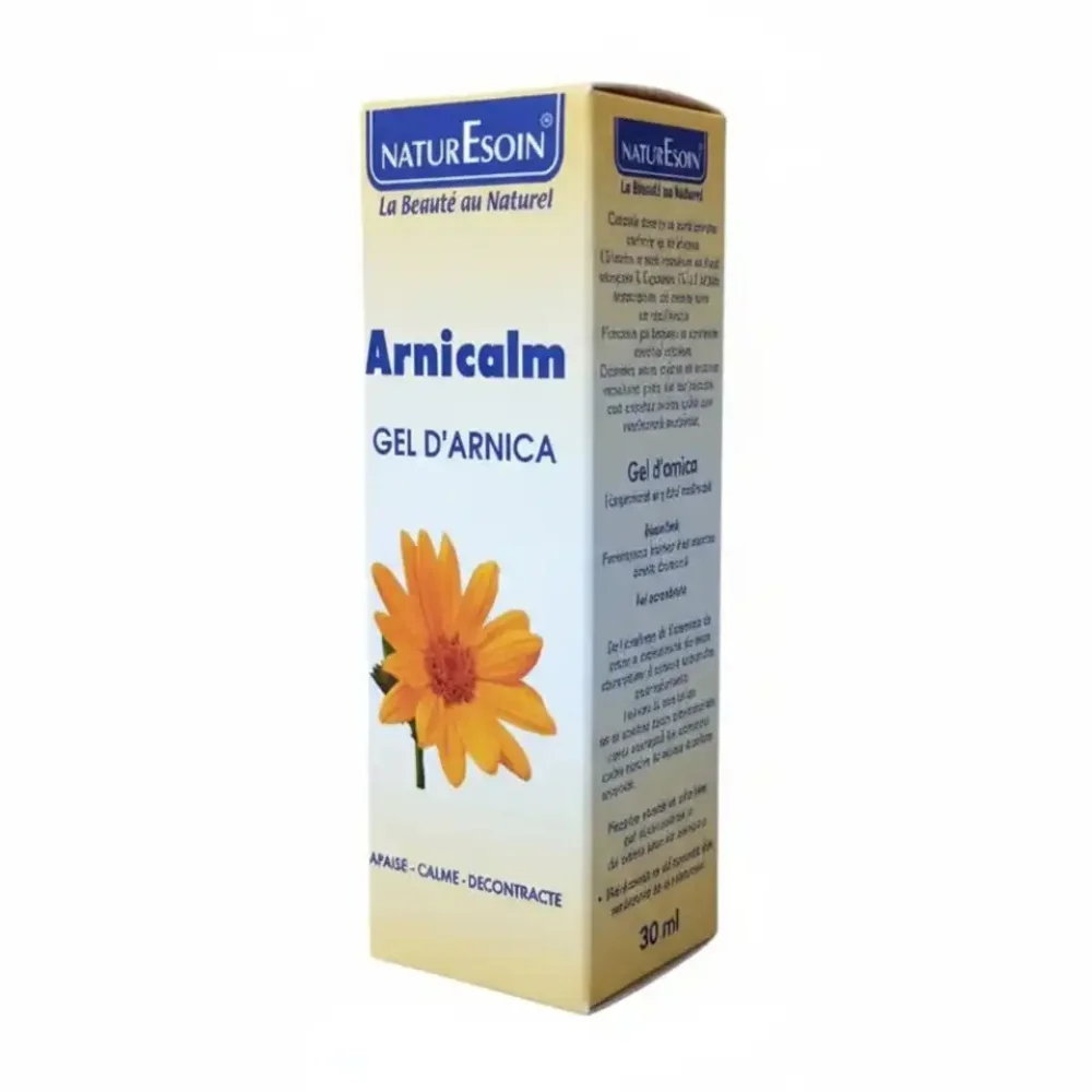 naturesoin-arnicalm-gel-d-arnica-30ml-2.jpg Étui beige NaturEsoin Arnicalm gel d'arnica 30 ml avec fleur jaune