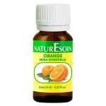 Flacon verre ambré NaturEsoin huile essentielle orange 10 ml étiquette jaune