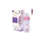 Biberon rose Notre Bébé col large avec sa boîte et sa tétine