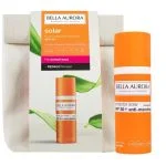 Coffret Bella Aurora écran solaire SPF50+ orange, flacon et trousse beige, 50 ml
