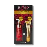 Étui noir BIO12 Golden Keratin avec shampooing rouge 400 ml et masque doré