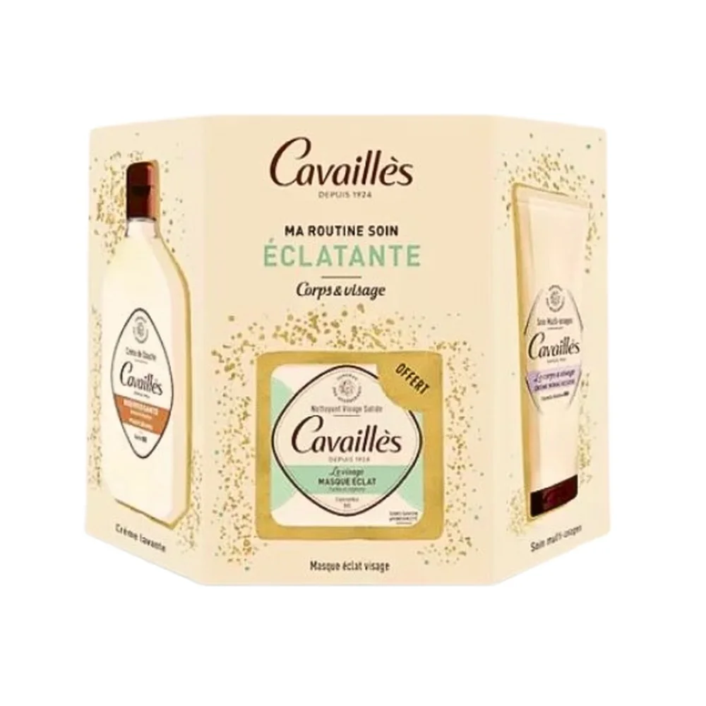 pack-cavailles-coffret-eclatantecreme-miraculeusecreme-douche-nourissantesavon.jpg Coffret crème Cavaillès Ma Routine Soin Éclatante avec crème lavante et masque éclat