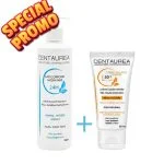 Flacon-pompe lait corporel Centaurea 500 ml et tube crème solaire teintée SPF50+