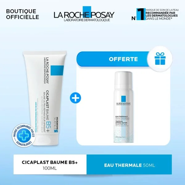 Tube La Roche-Posay Cicaplast Baume B5+ 100 ml et spray Eau thermale 50 ml
