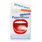 Flacon plat blanc PaperMints spray buccal, 200 pulvérisations sans sucre