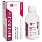 Flacon et étui blanc et fuchsia du bain de bouche President Profi