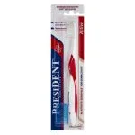 Blister rouge et blanc brosse à dents President Active poils souples