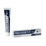 Tube et étui bleu nuit du dentifrice President White Daily White