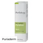 Étui blanc et vert Puriaderm Puriphan sérum cheveux secs rebelles 60 ml