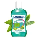 Flacon vert Sanogyl Bain de Bouche Soin Antibactérien aux huiles essentielles