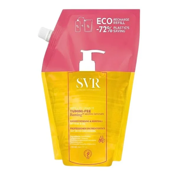 Poche éco-recharge rose et jaune SVR Topialyse Huile Lavante 1 L