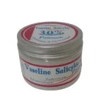 Pot métallique de pommade vaseline salicylée 30 % à étiquette rouge