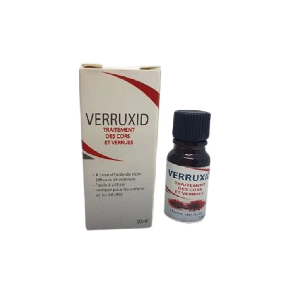 verruxid-traitement-des-cors-et-des-verrues-10ml.jpg Étui et flacon en verre Verruxid huile de ricin pour cors et verrues