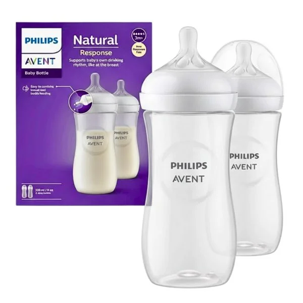 Avent Biberon Natural avec Tetine +3m 2x300ml Scy906/02
