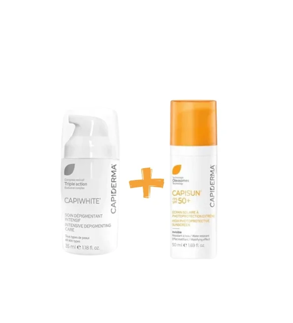 capiderma-capiwhite-hq-35mlcapisun-ecran-invisible-pack-1.jpg Deux flacons Capiderma Capiwhite 35 ml et Capisun SPF 50+ 50 ml