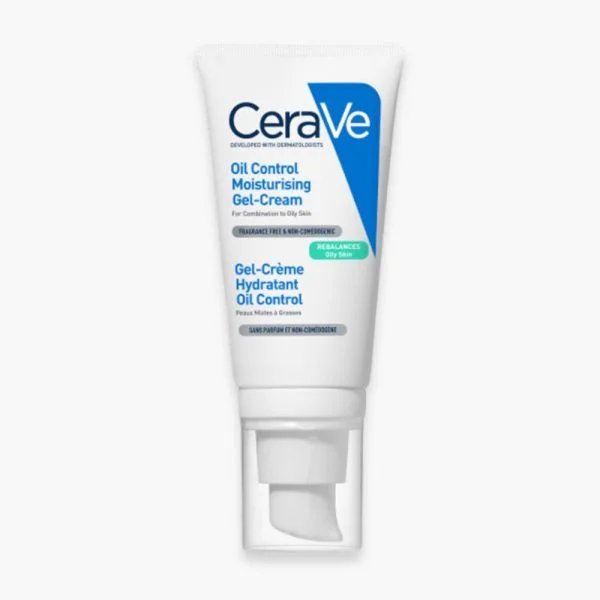 Tube blanc et bleu CeraVe Gel-Crème Hydratant Oil Control, 52ml