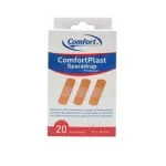 Boîte blanche et bleue ComfortPlast sparadrap prédécoupé 20 pansements 25x76 mm