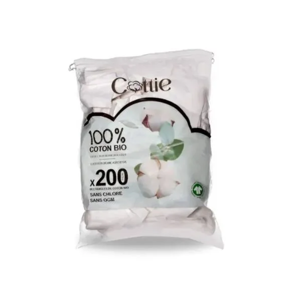 Sachet transparent Cottie de 200 rectangles de coton bio