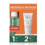 Coffret orange DCP Nettoyez et Protégez, flacon gel vert et tube solaire