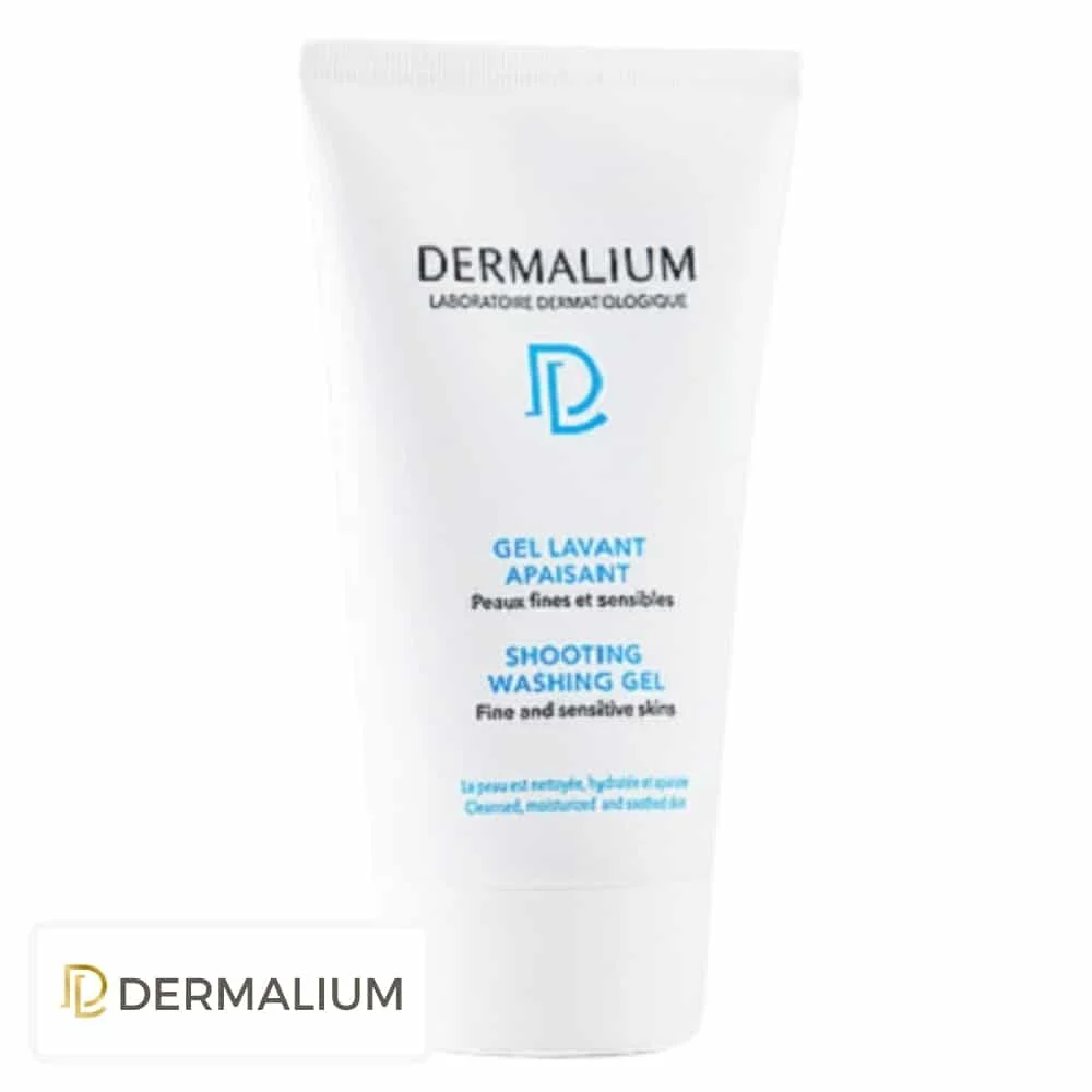 dermalium-gel-lavant-apaisant-150ml.jpg Tube blanc Dermalium gel lavant apaisant peaux fines et sensibles
