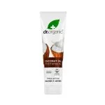 Tube blanc Dr Organic dentifrice huile de coco, noix de coco