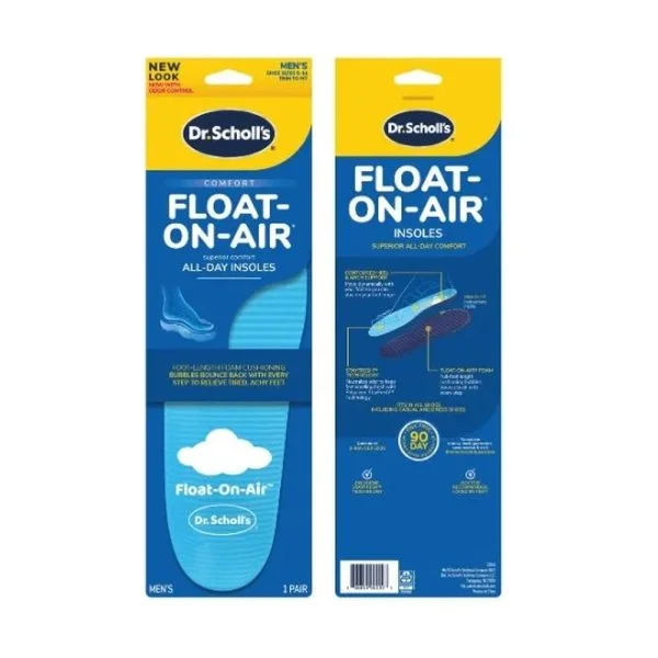 Blister Dr Scholl's Float-On-Air, semelles bleues homme, une paire