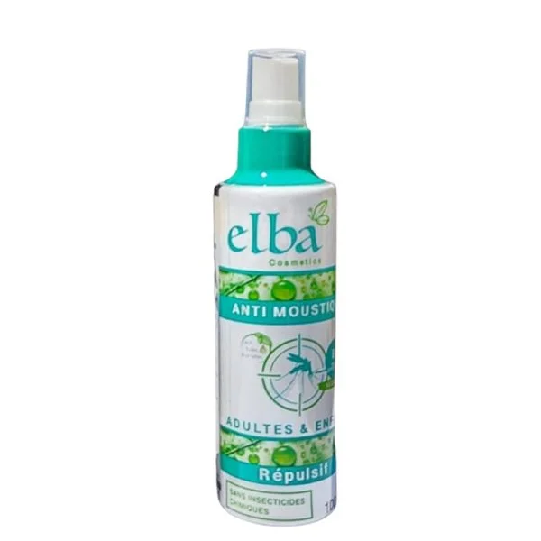 Flacon spray Elba Cosmetics anti-moustique répulsif, 100 ml, bouchon vert