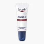 Petit tube blanc et bleu marine Eucerin Aquaphor Réparateur Lèvres SOS