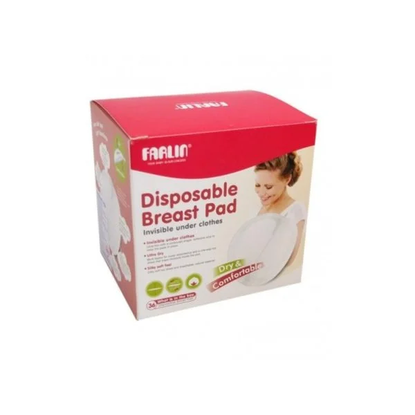Boîte rouge et blanche Farlin protège-seins jetables, 36 coussinets