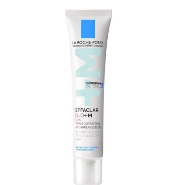 Tube blanc et bleu Effaclar Duo+M soin triple correction La Roche-Posay