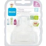 Blister Mam Teats taille 2, tétine Silk transparente pour biberon, dès 2 mois