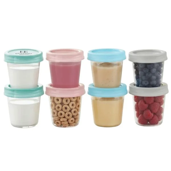 Mammia Pots de Conservation pour Lait et Snack 180ml*8