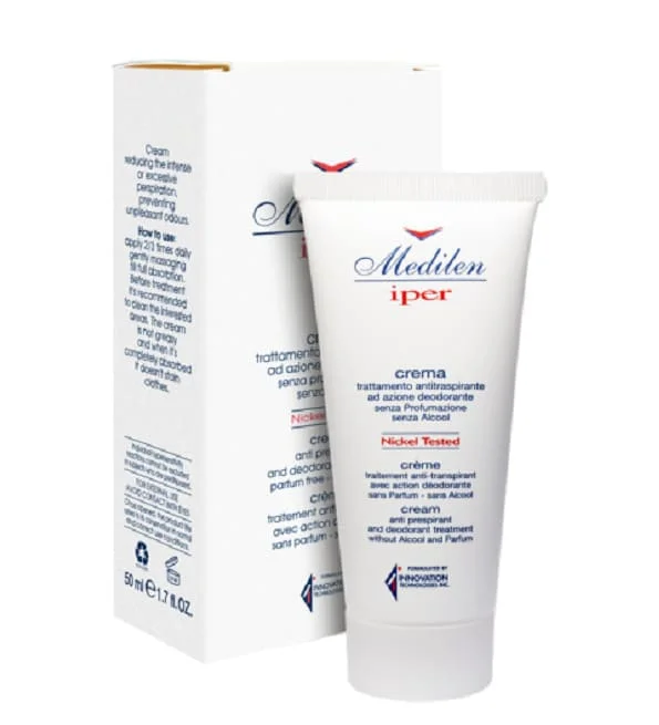 medilen-iper-creme-traitement-anti-transpirant-50ml.jpg Tube blanc et étui Medilen Iper crème anti-transpirante 50 ml