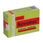 Étui vert et rouge savon Novobac actif anti-bactérien 100 g