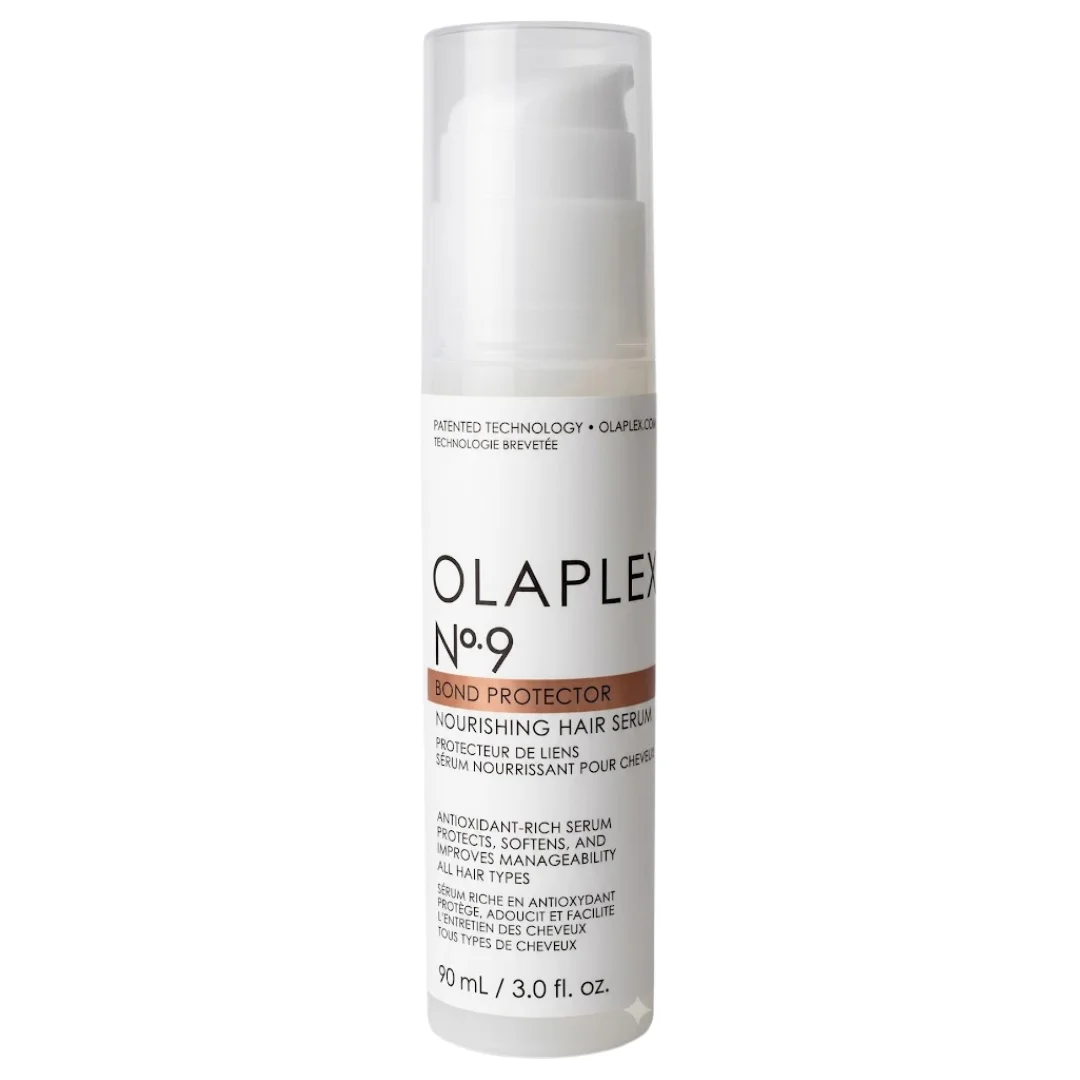 olaplex-n9-bond-protector-nourishing-serum-90ml.png Flacon-pompe blanc Olaplex N°9 Bond Protector, sérum cheveux 90 ml
