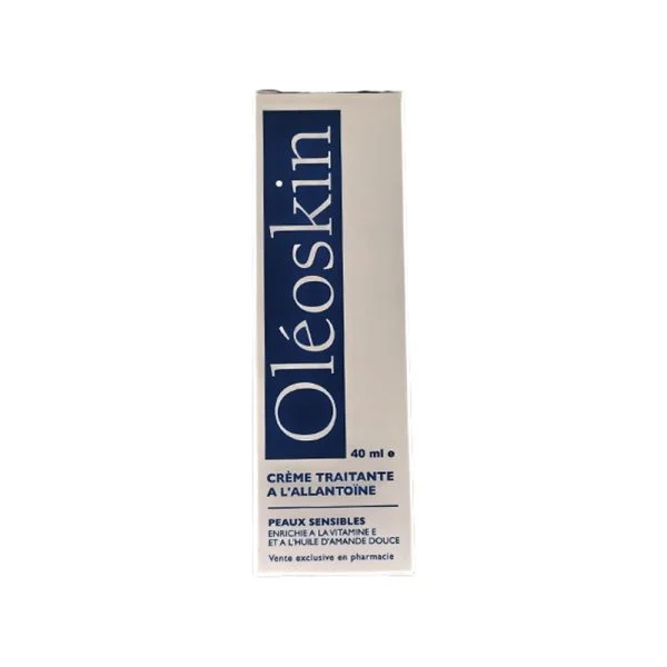 Étui bleu et beige Oléoskin crème à l'allantoïne 40 ml