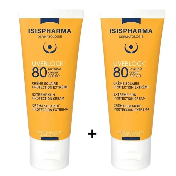 Pack ISISPHARMA Uveblock 80 Invisible SPF80 2 x 40ml