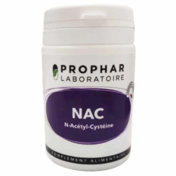 Flacon blanc Prophar NAC N-Acétyl-Cystéine complément alimentaire 50 gélules