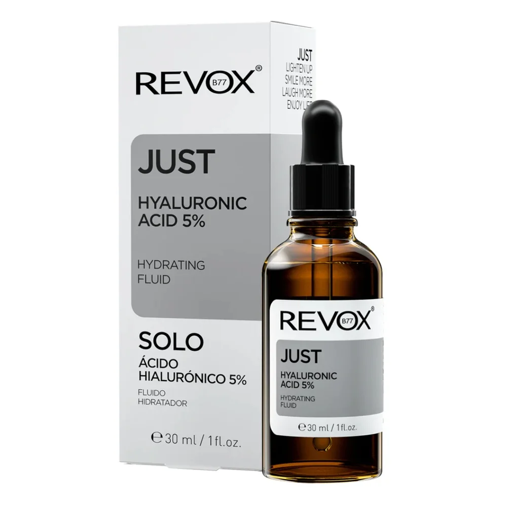 revox-just-acide-hyaluronique-5.jpg Flacon ambré à pipette et étui gris Revox B77 JUST acide hyaluronique 5 %