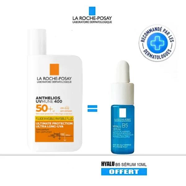 Roche Posay Anthelios Fluide UVMUNE 400 Invisible+Hyalu B5 Serum 10ml Pack – photo 2