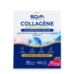 Boîte bleue et blanche SDM Boost Collagène Beauty Complex, 30 sachets fruits rouges
